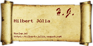 Hilbert Júlia névjegykártya